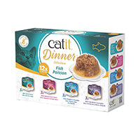 Repas Catit, Assortiment au poisson, 12 x 75 g (2,65 oz)