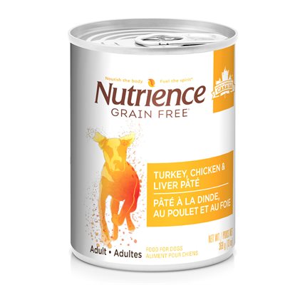 Nutrience Conserve Sans Grain Chien Dinde Poulet Et Foie 369g