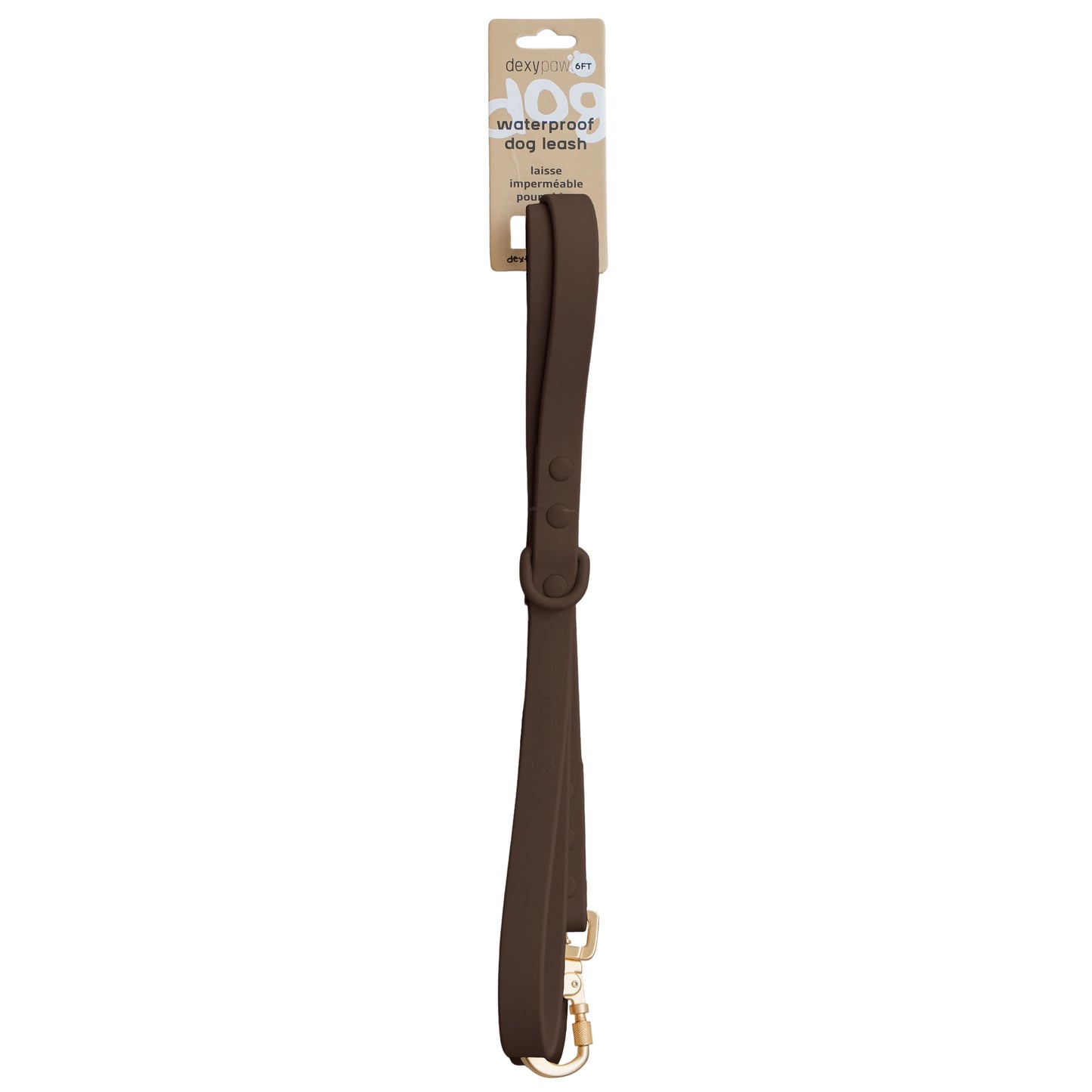 Dexypaws Laisse Imperméable Pour Chien, Couleur Espresso 5 Pi.