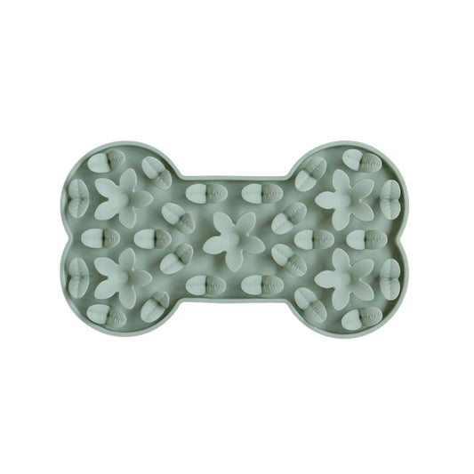 Dexypaws Tapis De Léchage En Silicone "cache-cache" Os, Vert Sauge