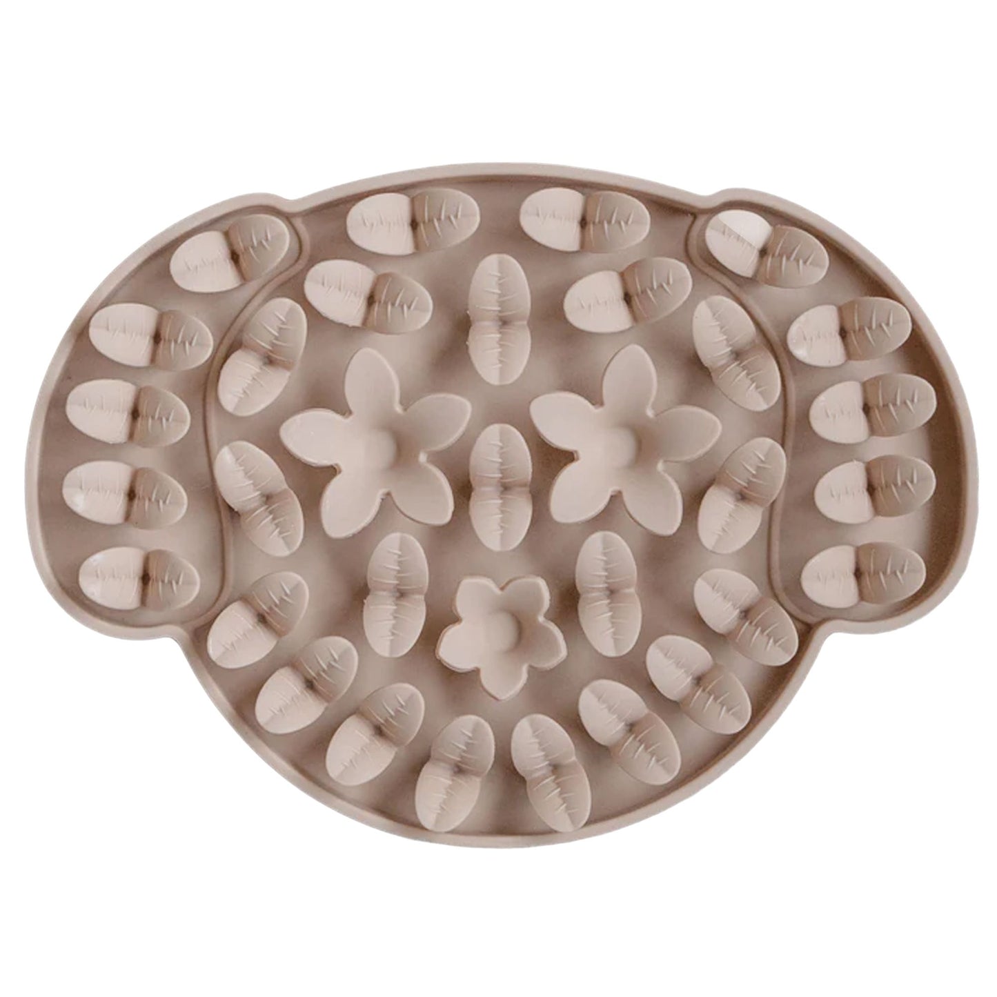 Dexypaws Tapis De Léchage En Silicone "cache-cache" Tête De Chien, Beige