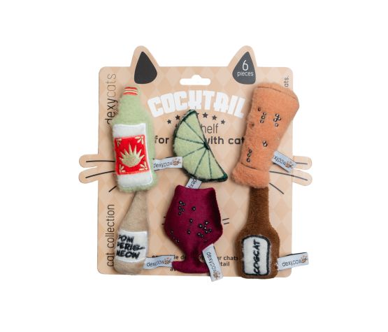 Dexypaws Jouet En Peluche Pour Chat - Ensemble De 6 Jouets Sur Le Thème Des Cocktails