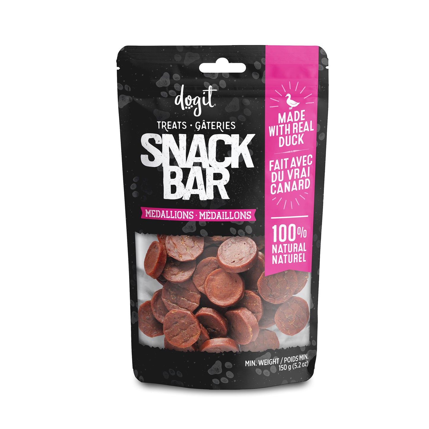 Médaillons de canard Snack Bar Dogit, 150 g (5,2 oz)