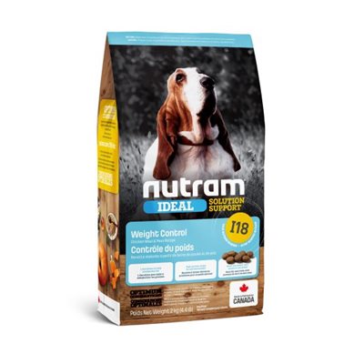 Nutram Ideal (I18) Chien Controle Du Poids Poulet Et Pois 25lbs