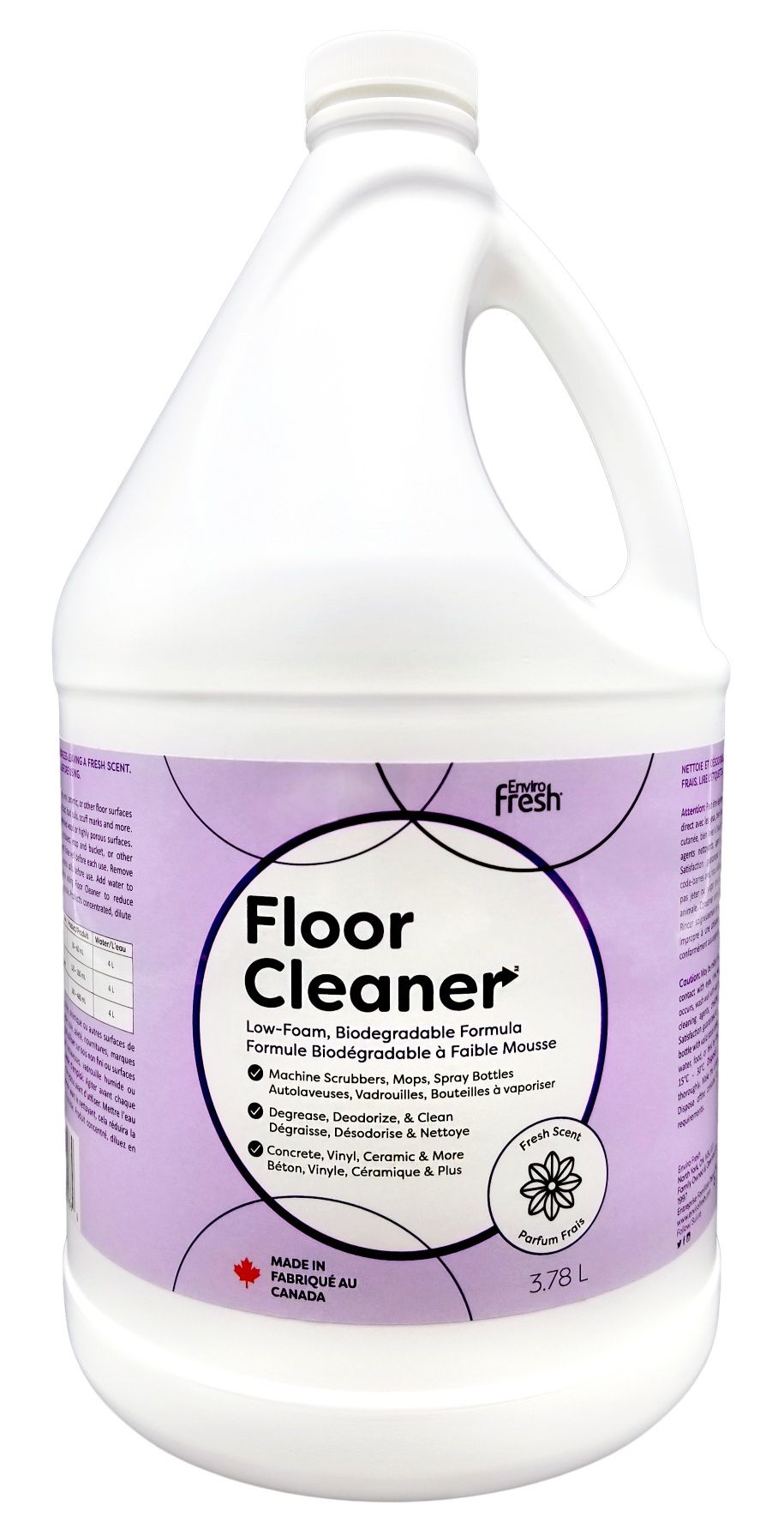 Envirofresh Nettoyant à Plancher, Formule Biodégradable à Faible Mousse 3.78 Litres