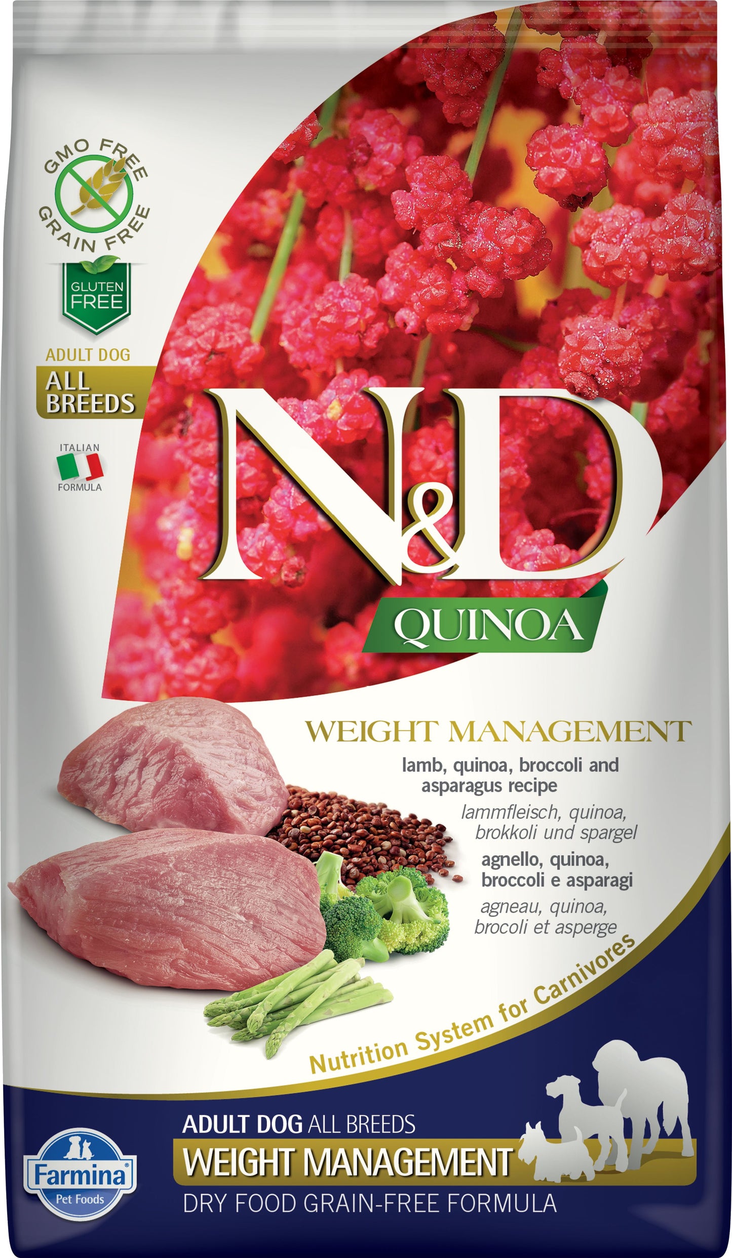 Farmina N&d Quinoa Sans Grains Chien Contrôle De Poids Agneau Moyen/grand 15.4 Lb