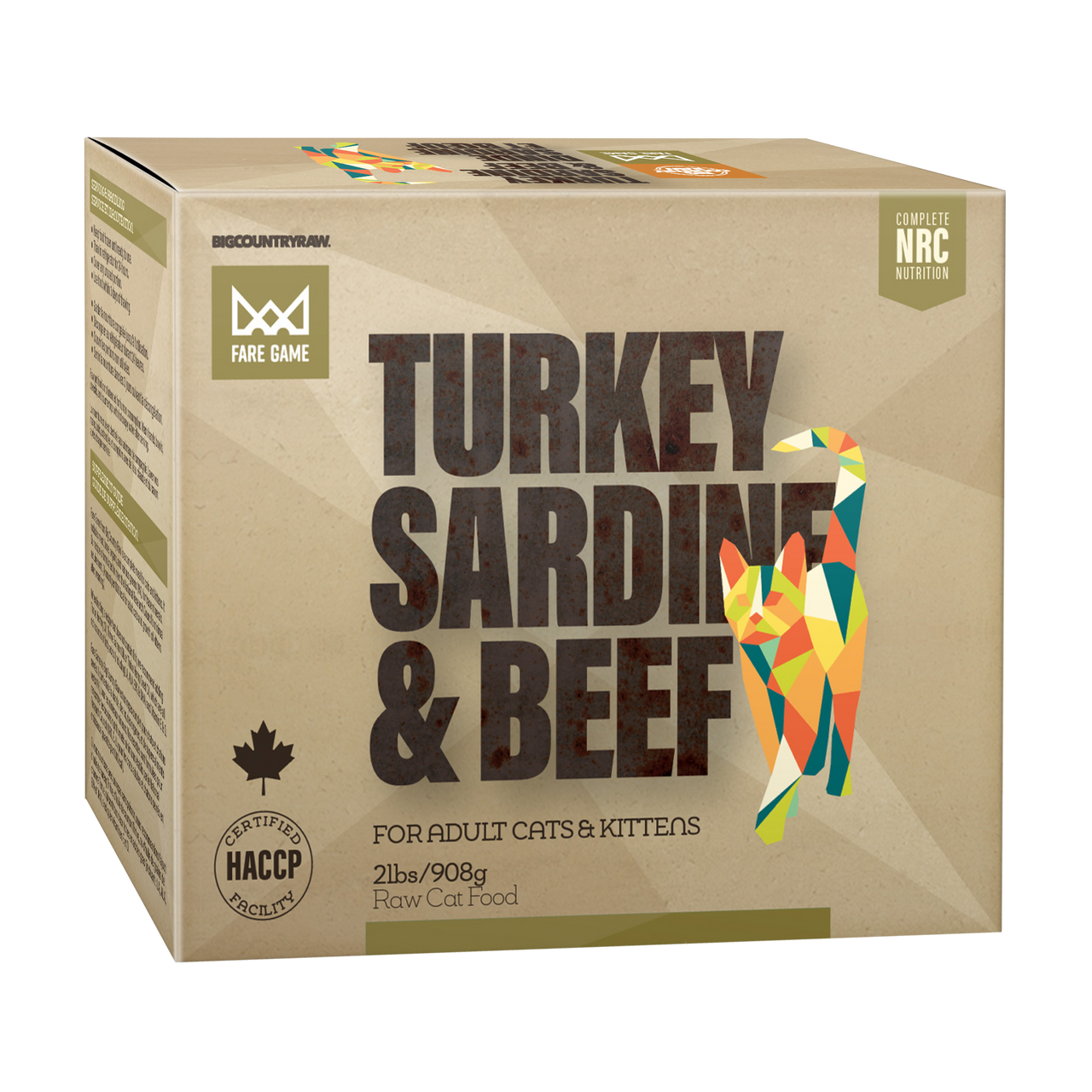 Big Country Raw Fare Game Dinde Sardine Boeuf 4X1/2Lb