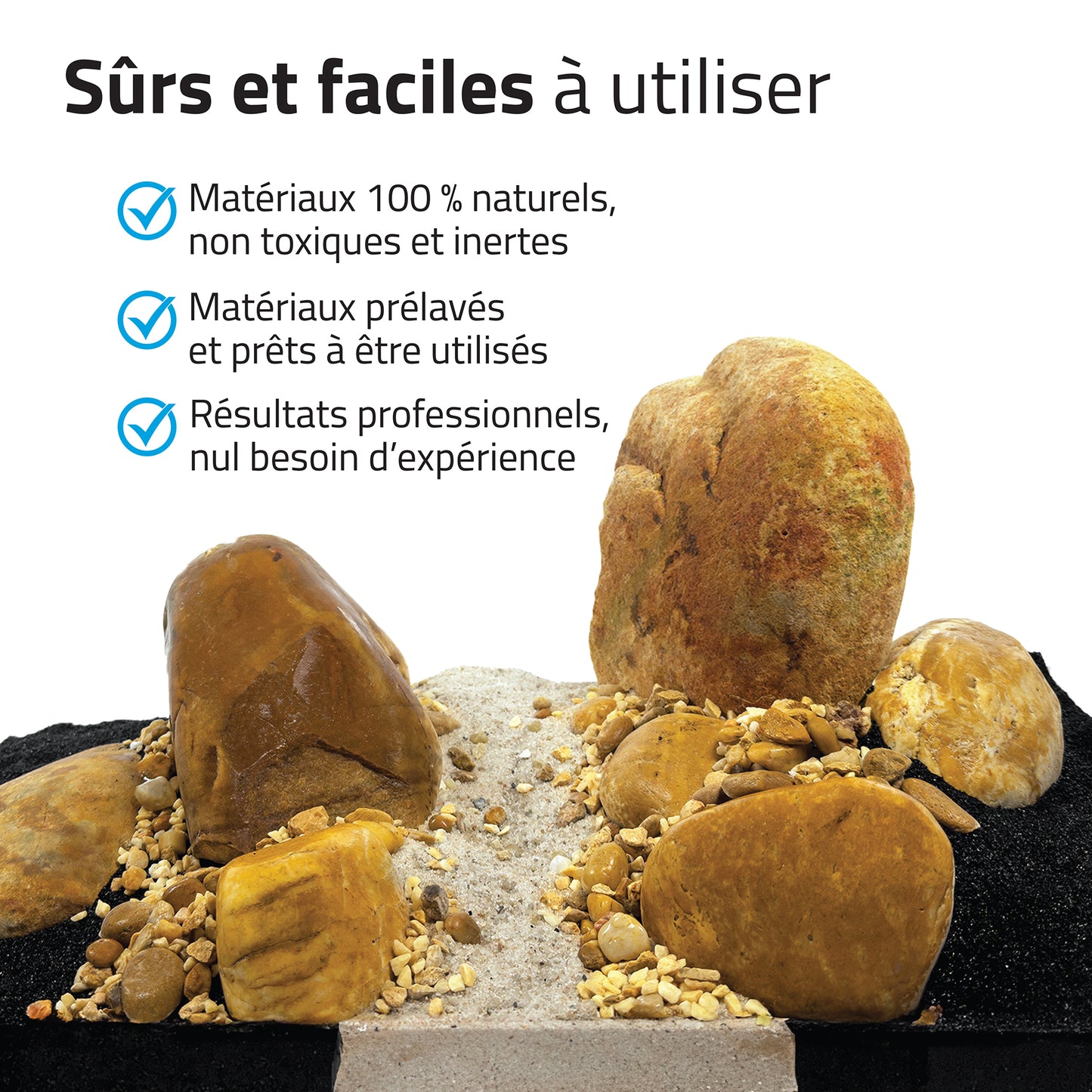 Trousse décorative Fluval de pierres et de sables, Yellowstone, Méga, 21 kg (46 lb)