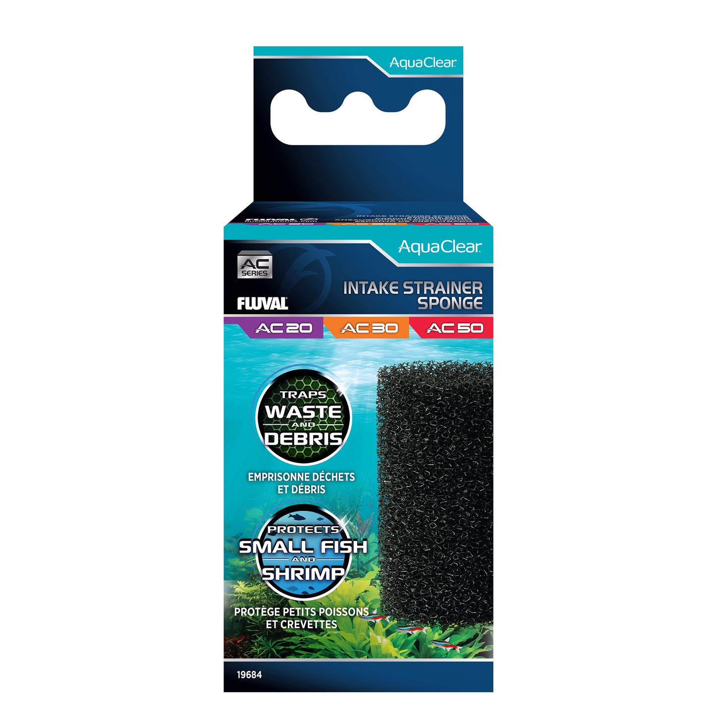 Éponge pour crépine d’admission AquaClear 20/30/50 Fluval, paquet de 1