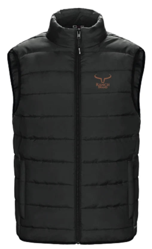 Ranch Brand Veste Sans Manche Légère pour Homme Noir & Cuivre