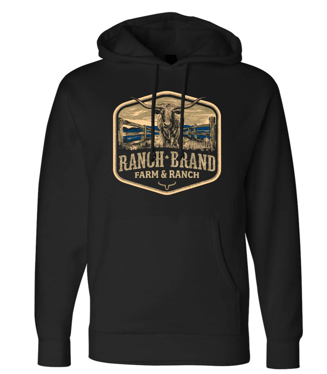 Ranch Brand Hoodie Unisexe Steer 6 Noir
