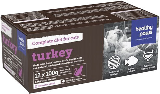 Healthy Paws – Repas complet pour chat – Dinde