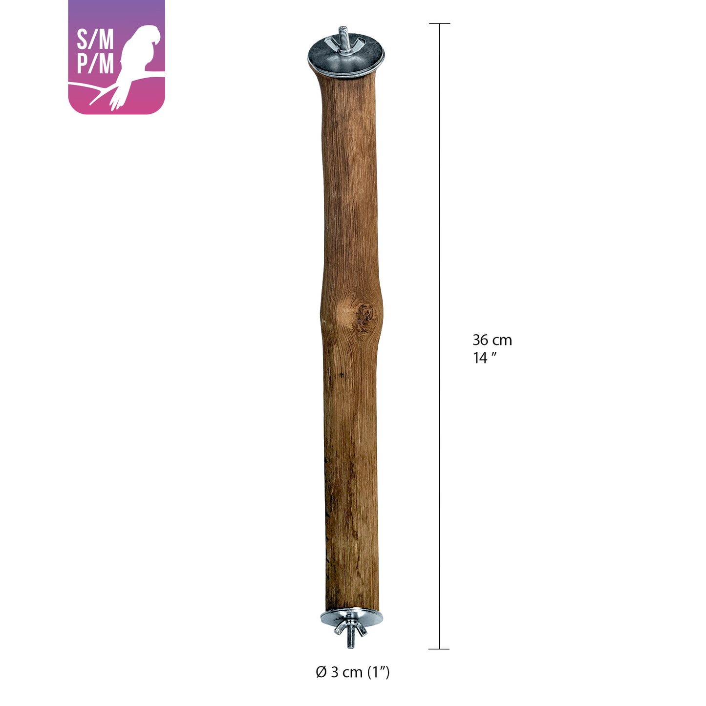 Perchoir de coin HARI en rotin, L. 36 cm (14 po), diam. 3 cm (1 po)