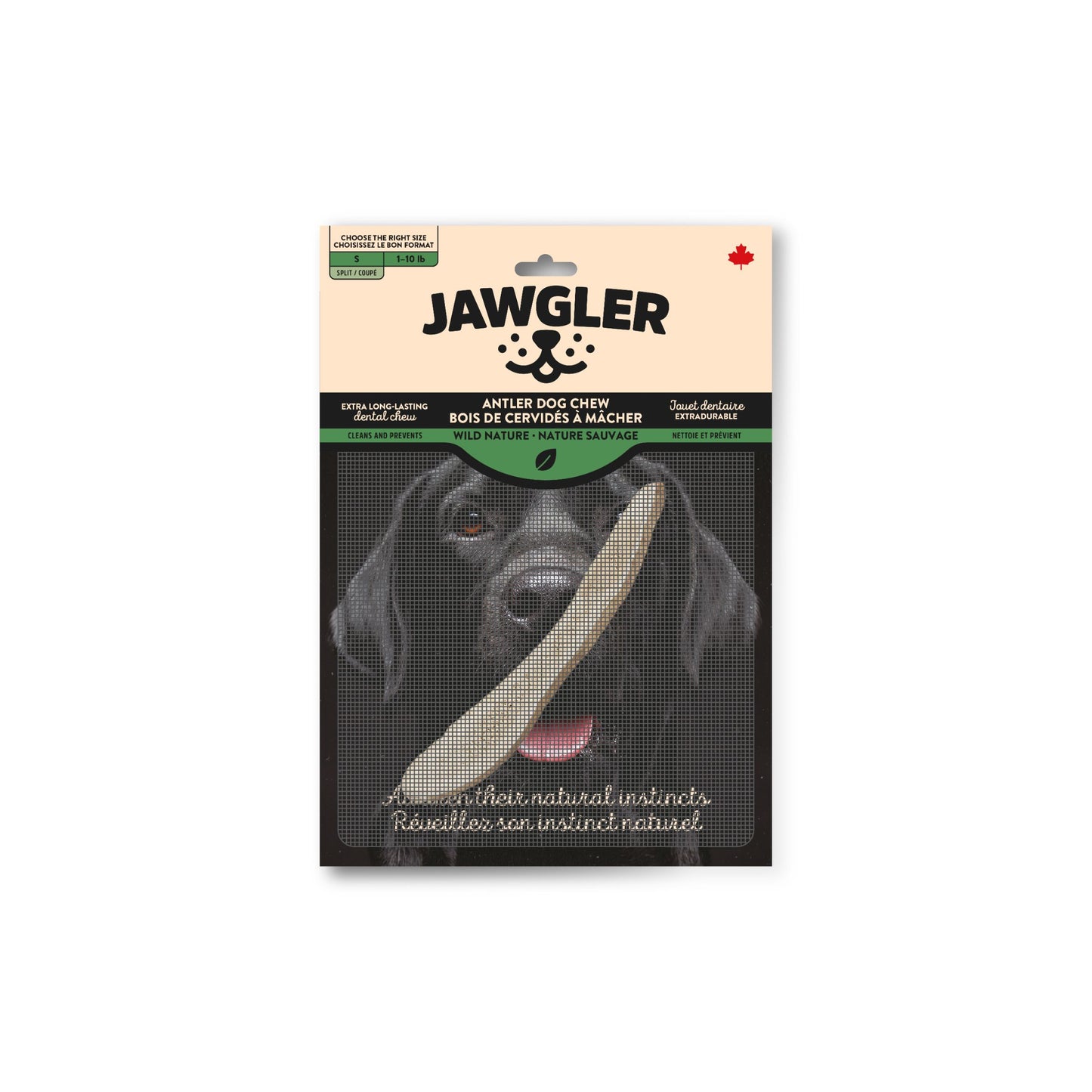Jawgler (Dentler) Bois de Cervidés Naturel, coupé