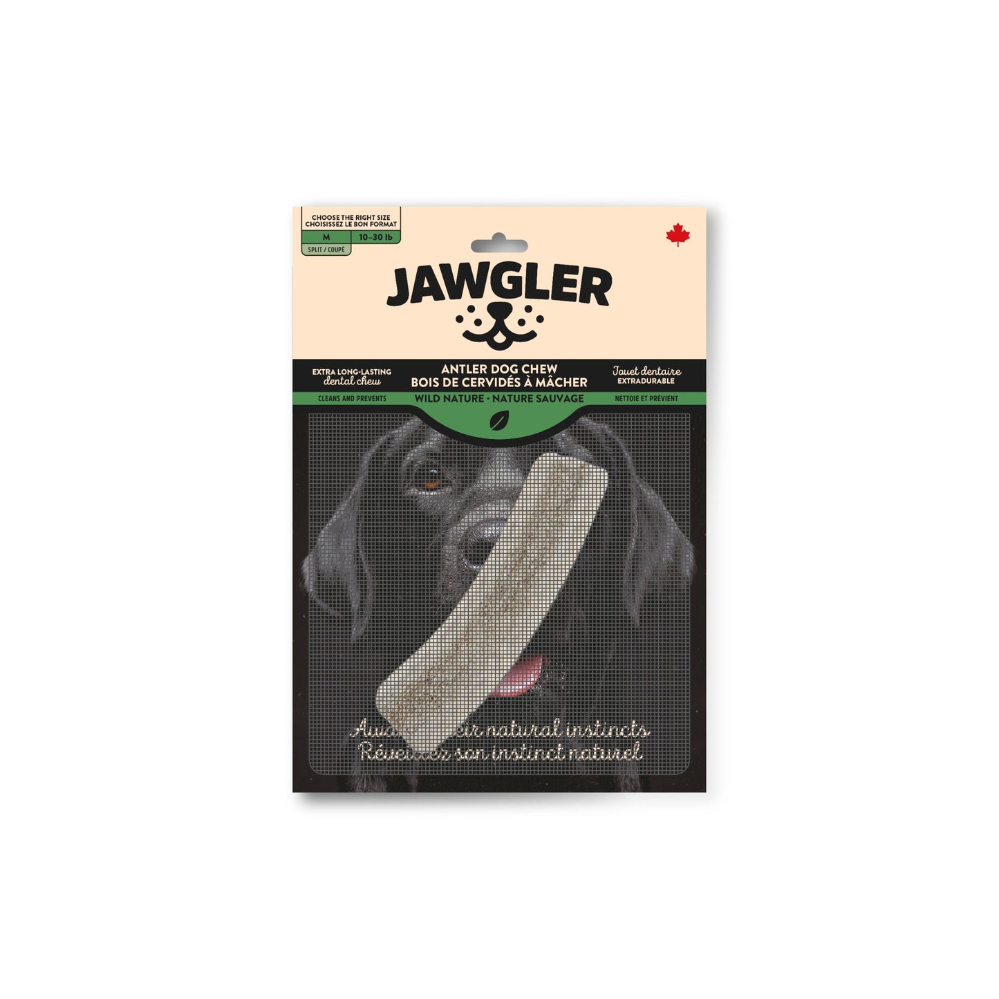 Jawgler (Dentler) Bois de Cervidés Naturel, coupé