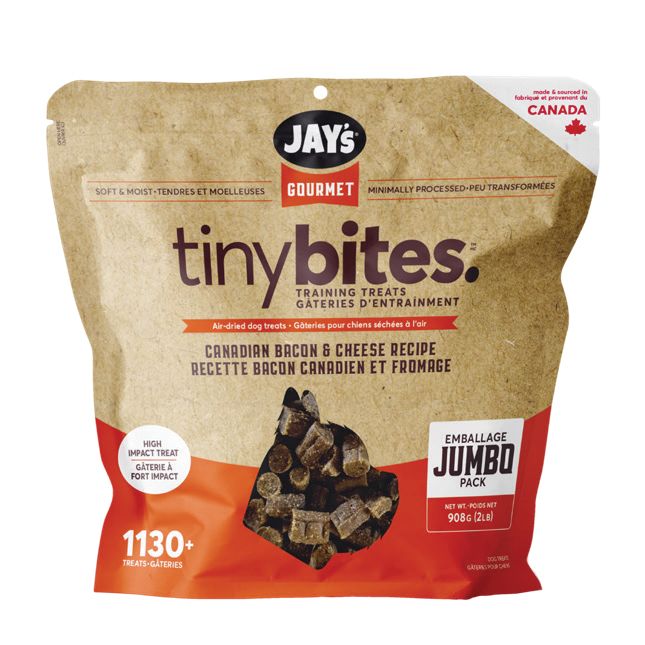 Jay's Gourmet, Tiny Bites, Gâteries Pour Chien, Bacon Canadien Et Fromage