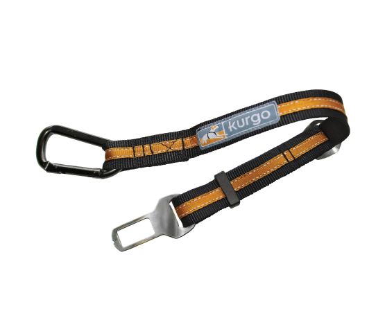 Kurgo Chien Attache Ajustable Pour Voiture - Noire Et Orange