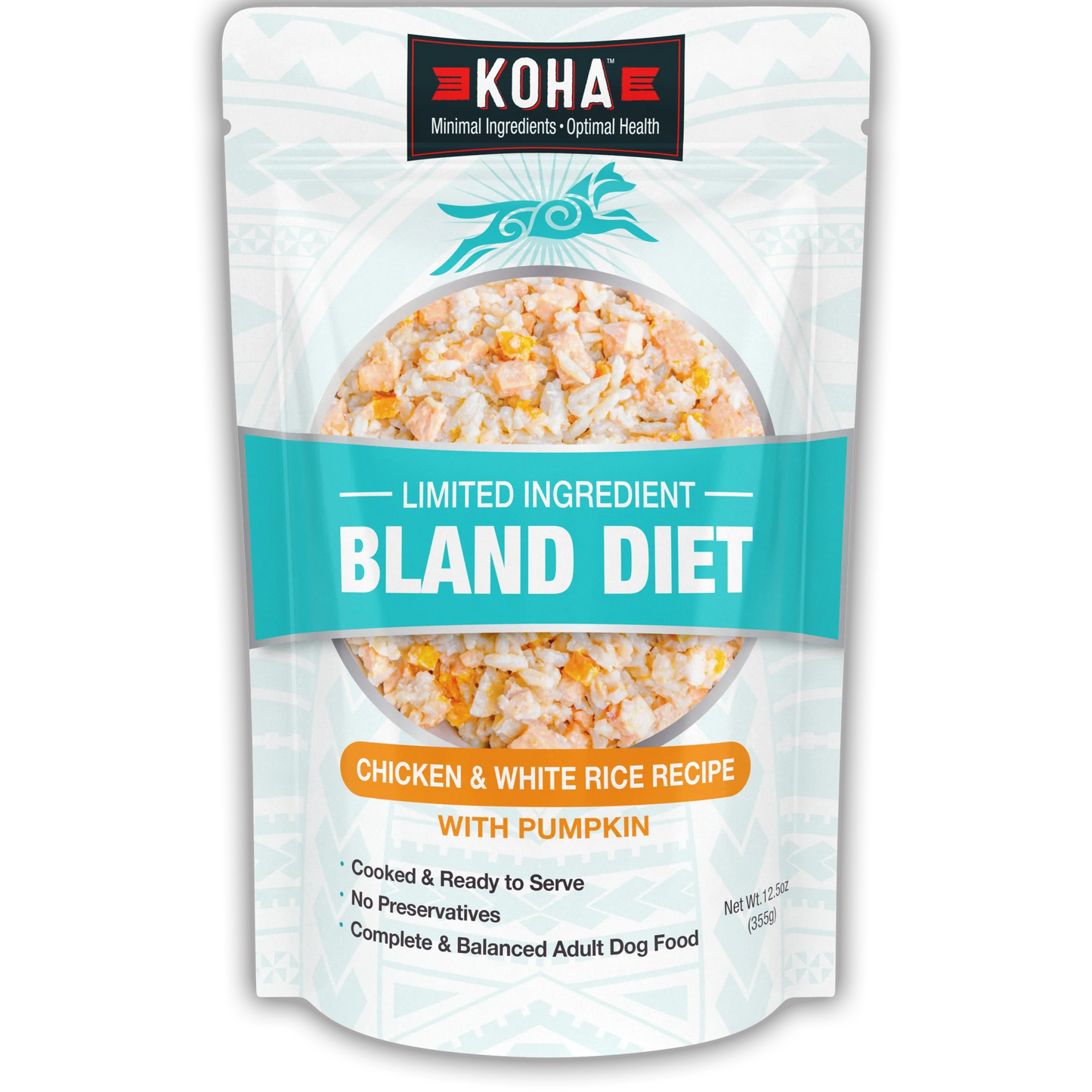 Koha Blend Diet pour chien : recette humide à ingrédients limités, poulet et riz blanc pour chiens.