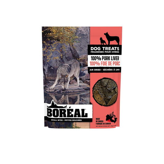 Boréal Gâteries Pour Chien Séchées à L'air 100% Foie De Porc, Bouchées 45gr