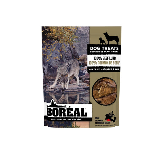 Boréal Gâteries Pour Chien Séchées à L'air 100% Poumon De Boeuf, Bouchées 45gr