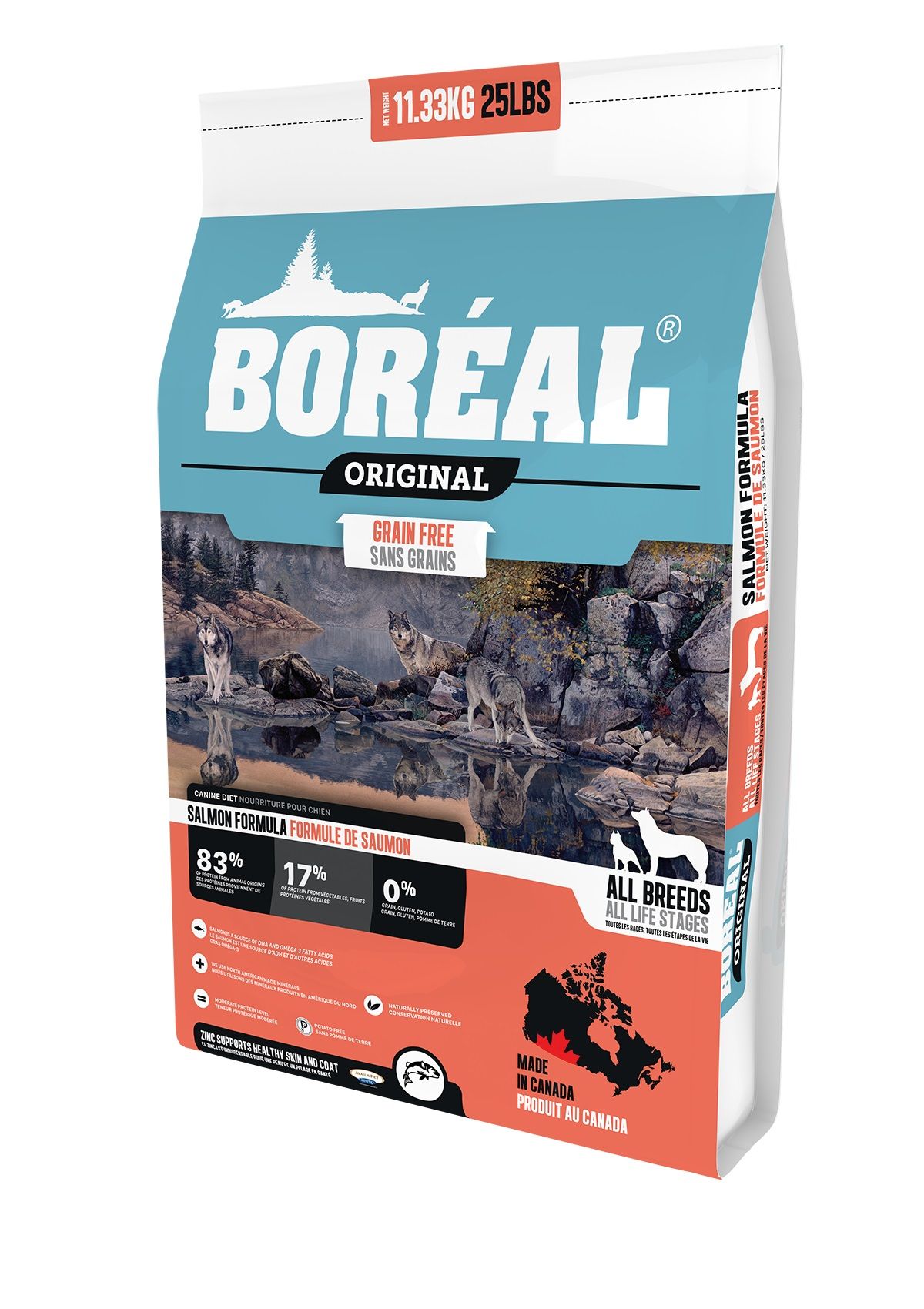 Boréal Original, Nourriture Pour Chien - Sans Grains, Saumon Sauvage 11,36kg