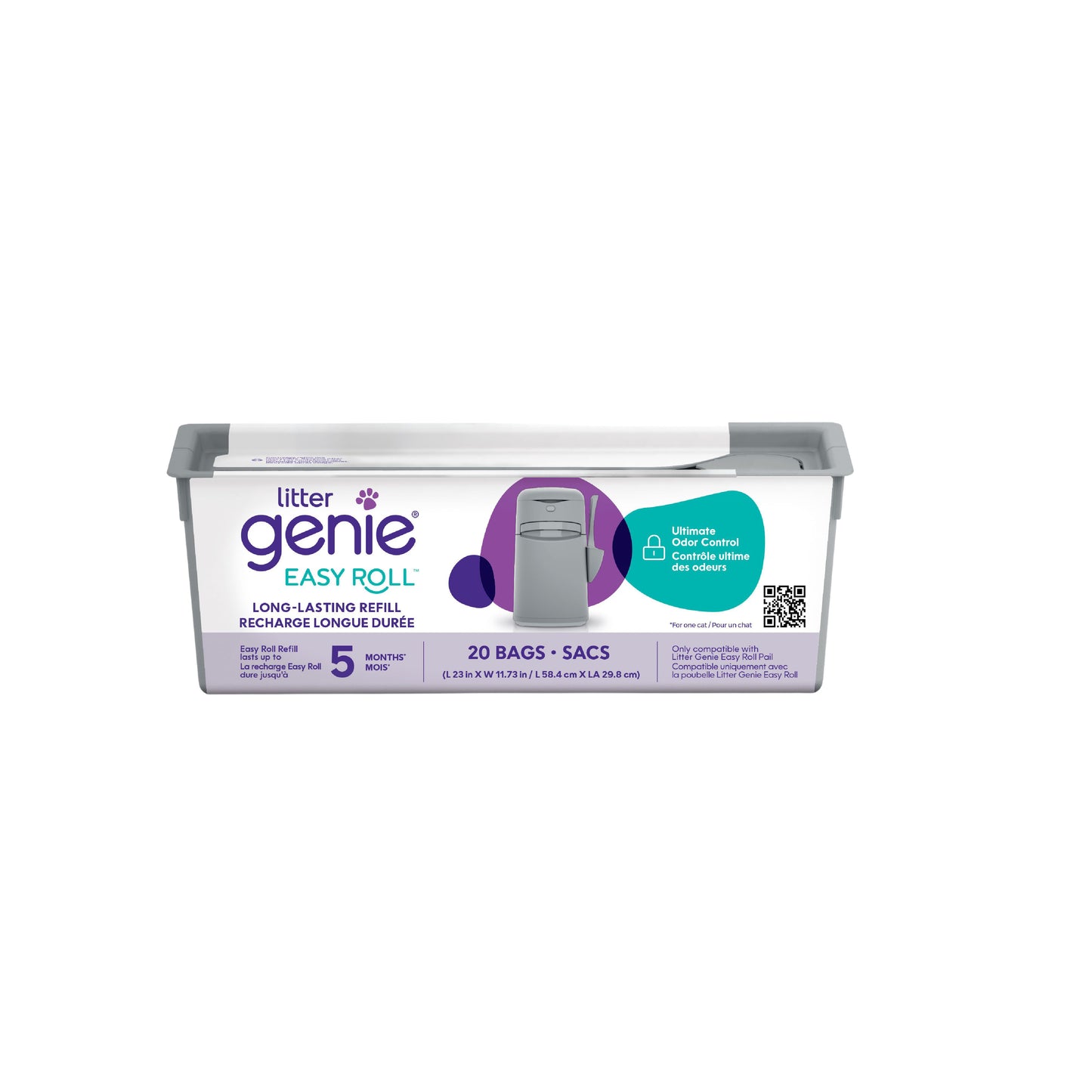 Litter Genie, Easy Roll - Recharge Pour Poubelle Litter Genie, Dure Jusqu'à 5 Mois