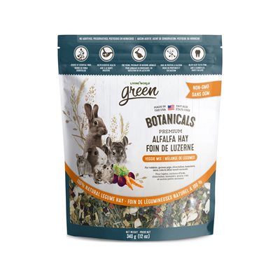 Foin de luzerne Botanicals Living World Green de qualité supérieure, Mélange de légumes, 680 g (24 oz)