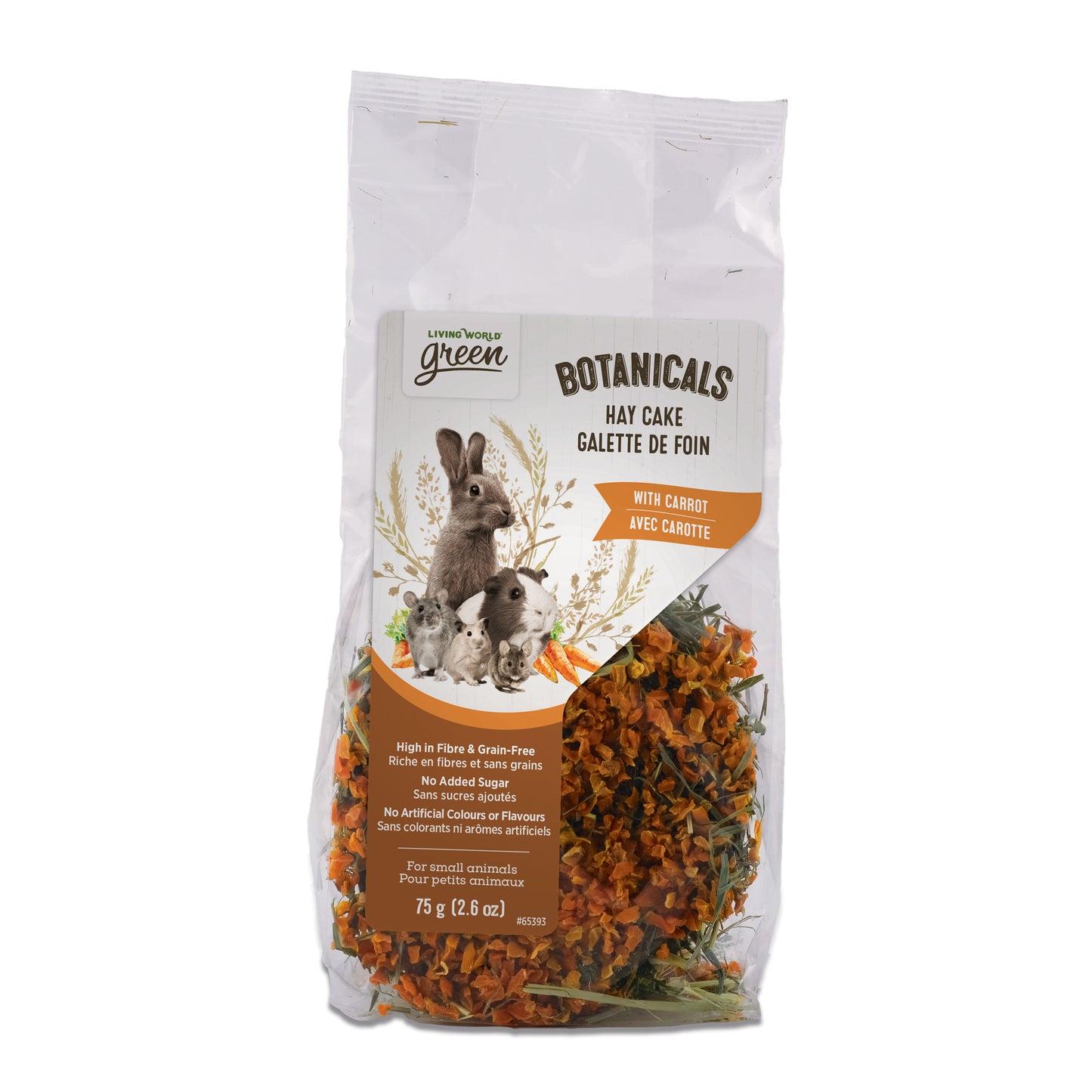 Galette de foin Botanicals Living World Green, carotte, 75 g (2,6 oz)