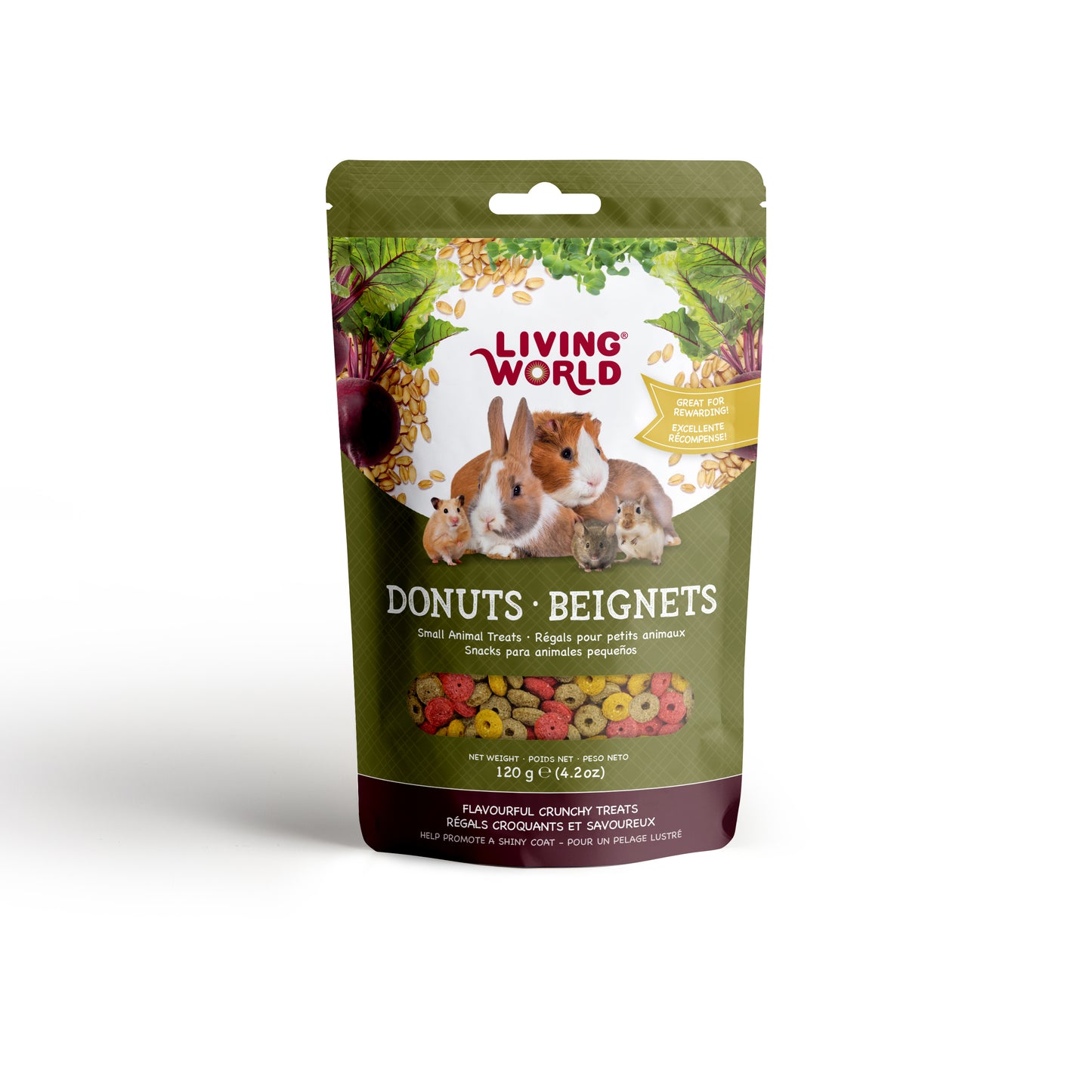 Régals Donuts Living World pour petits animaux, sachet de 120 g (4,2 oz)