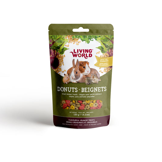 Régals Donuts Living World pour petits animaux, sachet de 120 g (4,2 oz)