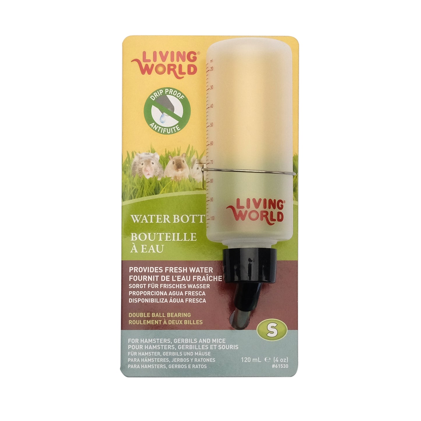 Bouteille à eau Living World pour petits animaux, petite, 120 ml (4 oz)