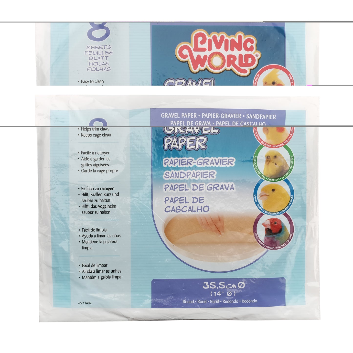 Papier-gravier Living World, grand, diam. 35,5 cm (14 po), paquet de 8