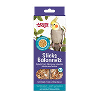 Bâtonnets Living World, gâteries pour calopsittes, noix, paquet de 2, 90 g (3,2 oz)