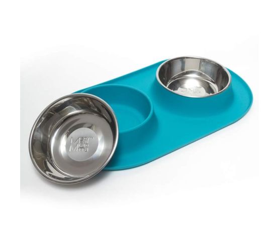 Messy Mutts Bol En Inox Avec Base En Silicone, Double