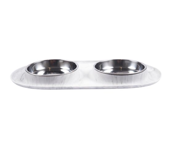 Messy Cats Bol Inox En Silicone Pour Chat, Double