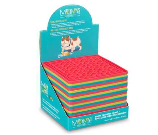 Messy Mutts Tapis D'alimentation Thérapeutique 8"x8" - Bleu ou vert ou pastèque