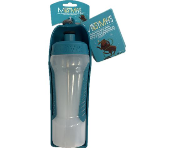 Messy Mutts Bouteille D'eau De Voyage Compressible Avec Bol Amovible, 16oz / 500ml - Bleue