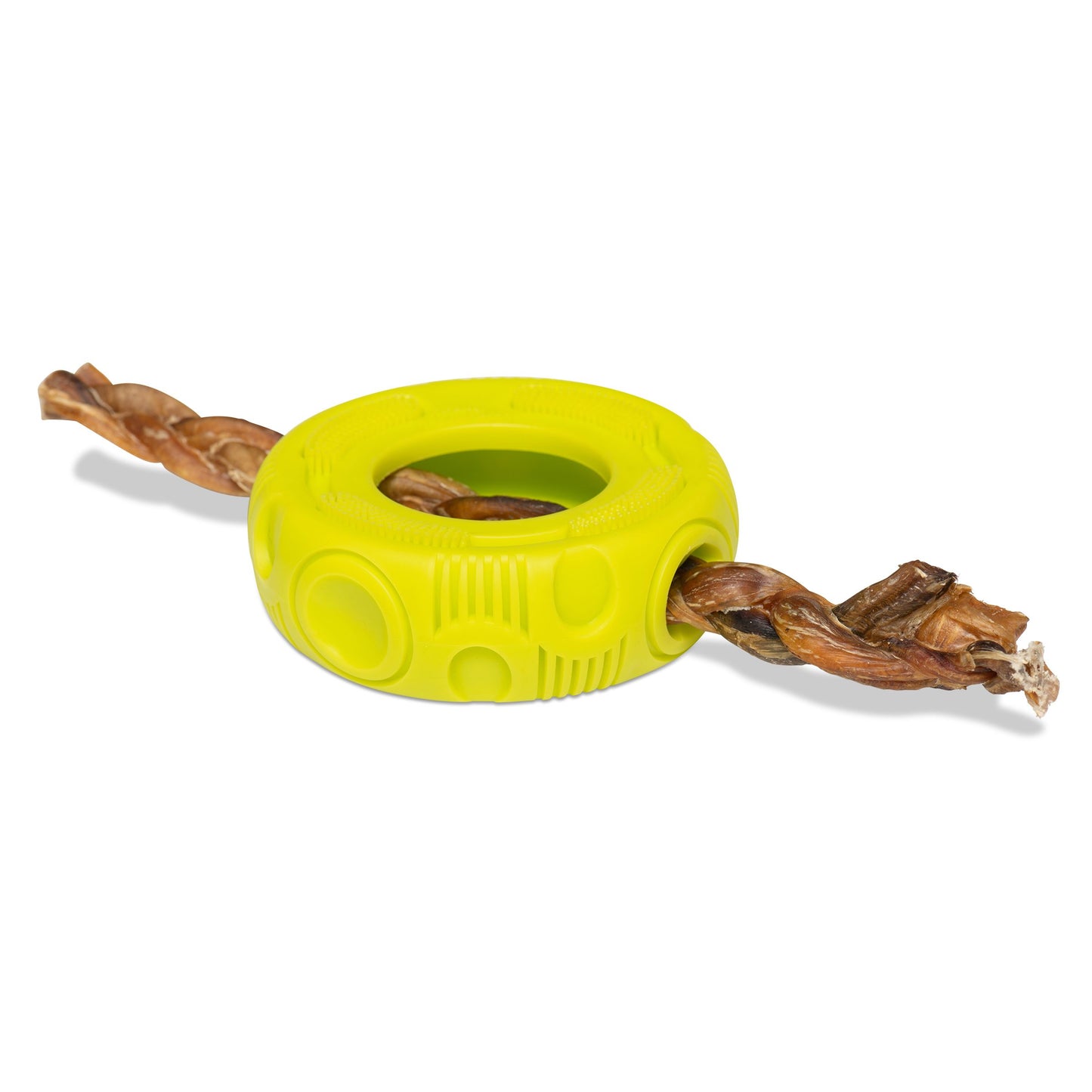 Messy Mutts "totally Pooched, Stuff 'n Brush" Jouet En Caoutchouc Pour Chien - Pneu Vert