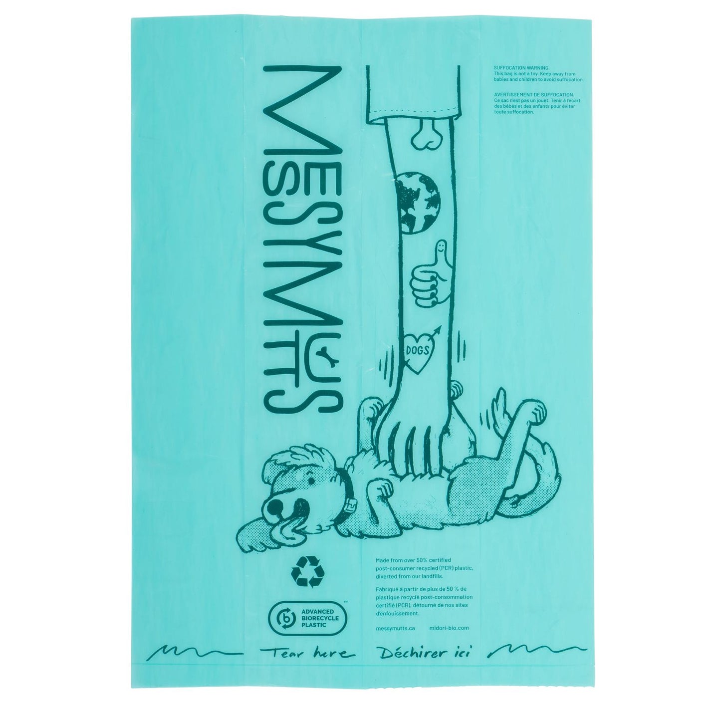 Messy Mutts Sacs De Ramassage Biorecyclés, 8 Rouleaux De Recharge, 120 Unités (poop Bags)