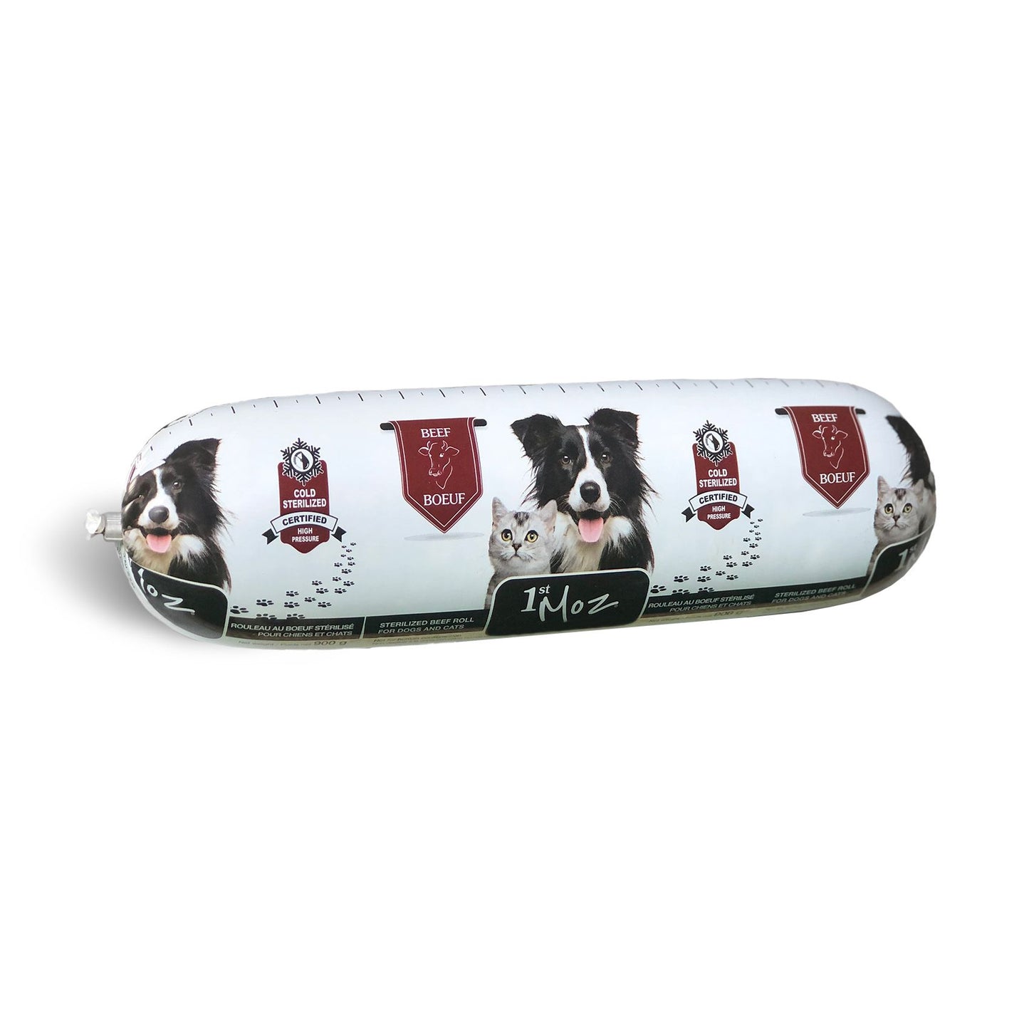 Moz Pet Viande Fraiche Stérilisée - Boeuf 10 Rouleaux De 900gr