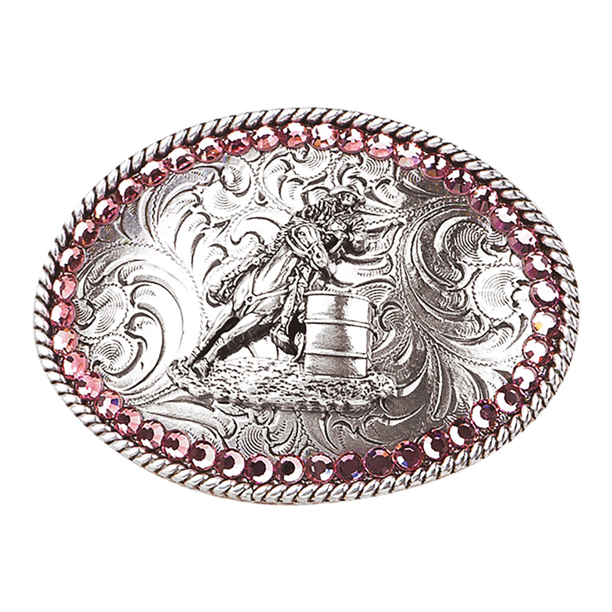 Boucle de ceinture western Nocona pour fille – Baril de course avec cristaux roses