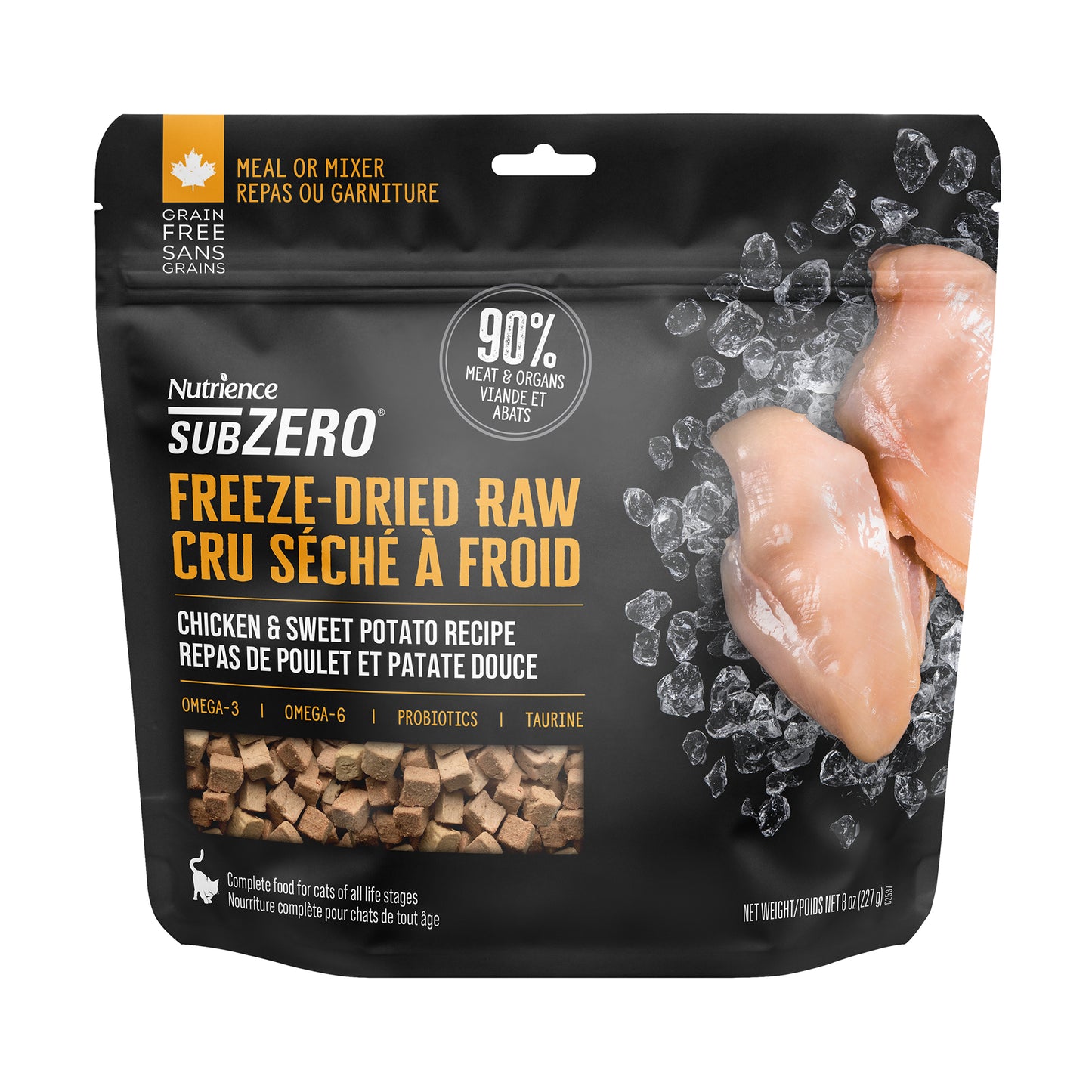 Nutrience SubZero Cru séché à froid, Repas de poulet et patate douce, 227 g