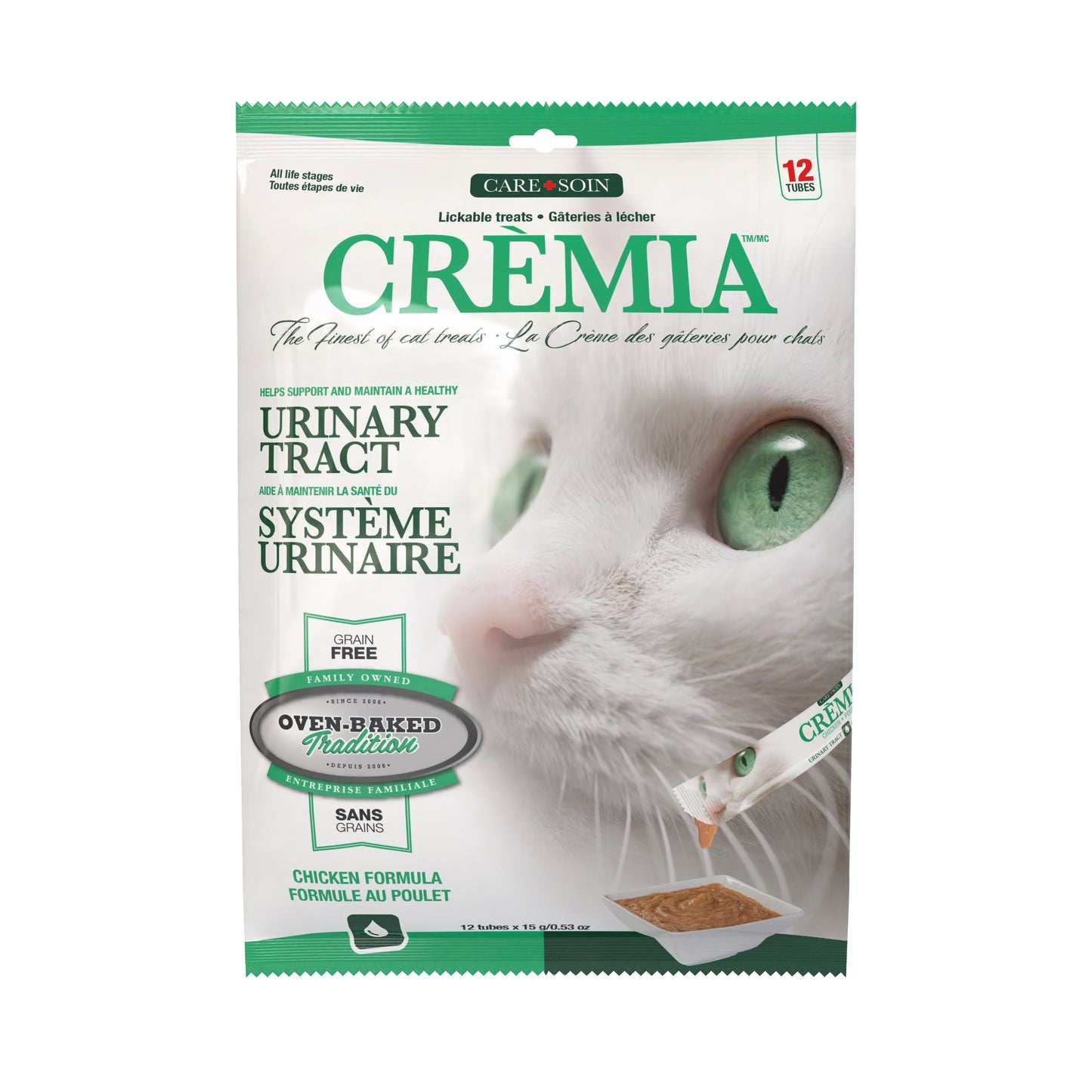 Ovenbaked tradition Crèmia Gâteries à Lécher Pour Chat, Système Urinaire - Poulet 12x15g