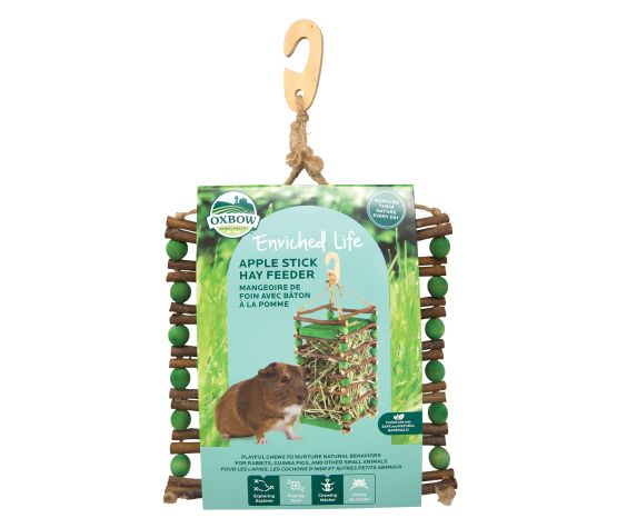 Oxbow Enriched Life - Gâterie à Mâcher Pour Rongeur, Mangeoire De Foin Avec Bâton à La Pomme