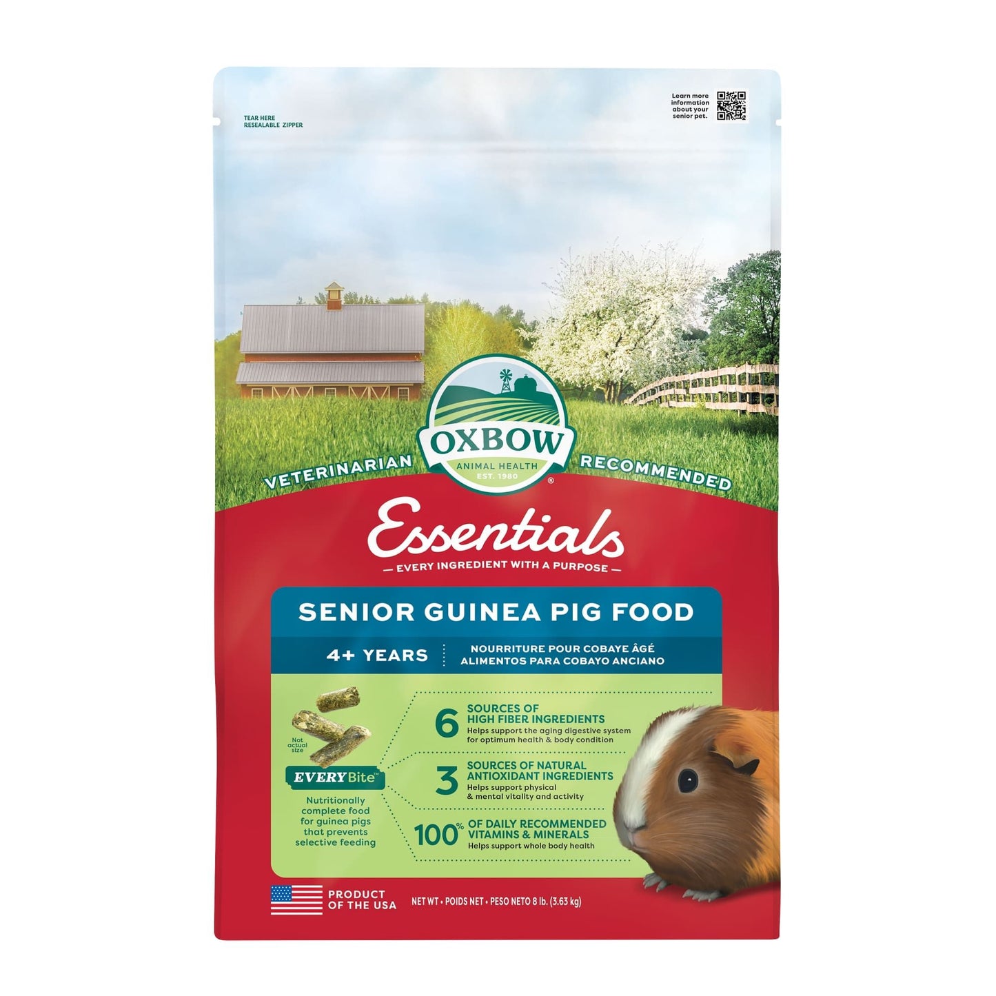 Oxbow Essentials - Nourriture Pour Cochon D'inde âgé 8lbs
