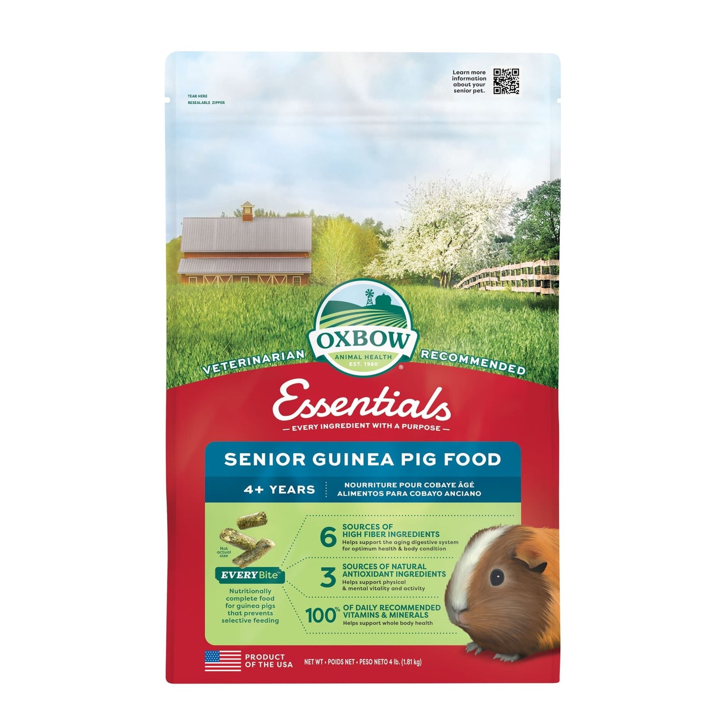 Oxbow Essentials - Nourriture Pour Cochon D'inde âgé 4lbs