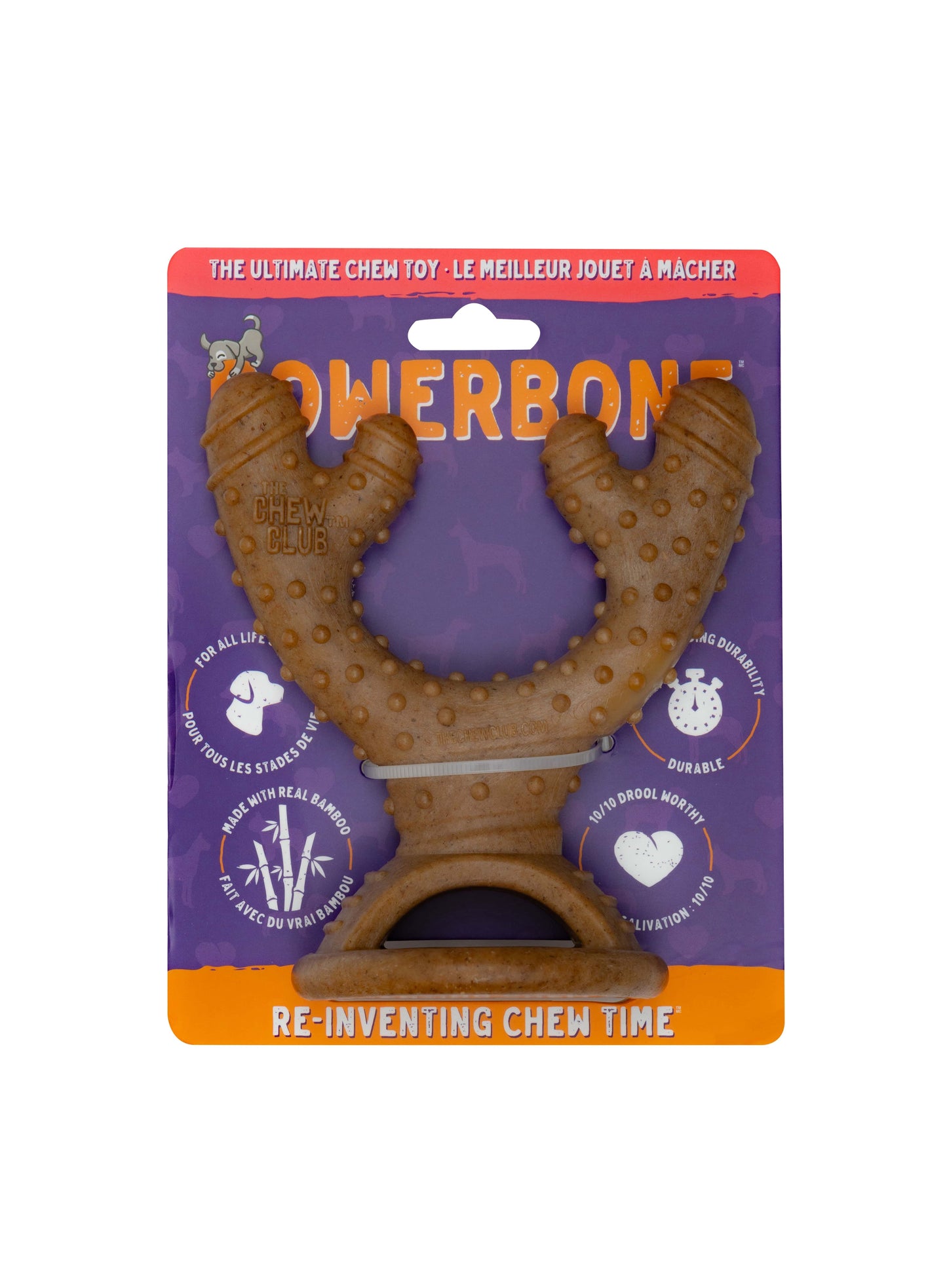 Powerbone Jouet à Mâcher Pour Chien, Nylon & Bambou - Bois De Cerf 5.5"