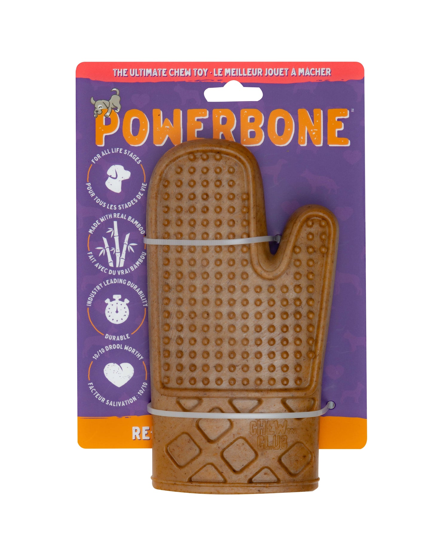 Powerbone Jouet à Mâcher Pour Chien, Nylon & Bambou - Mitaine De Four 7"