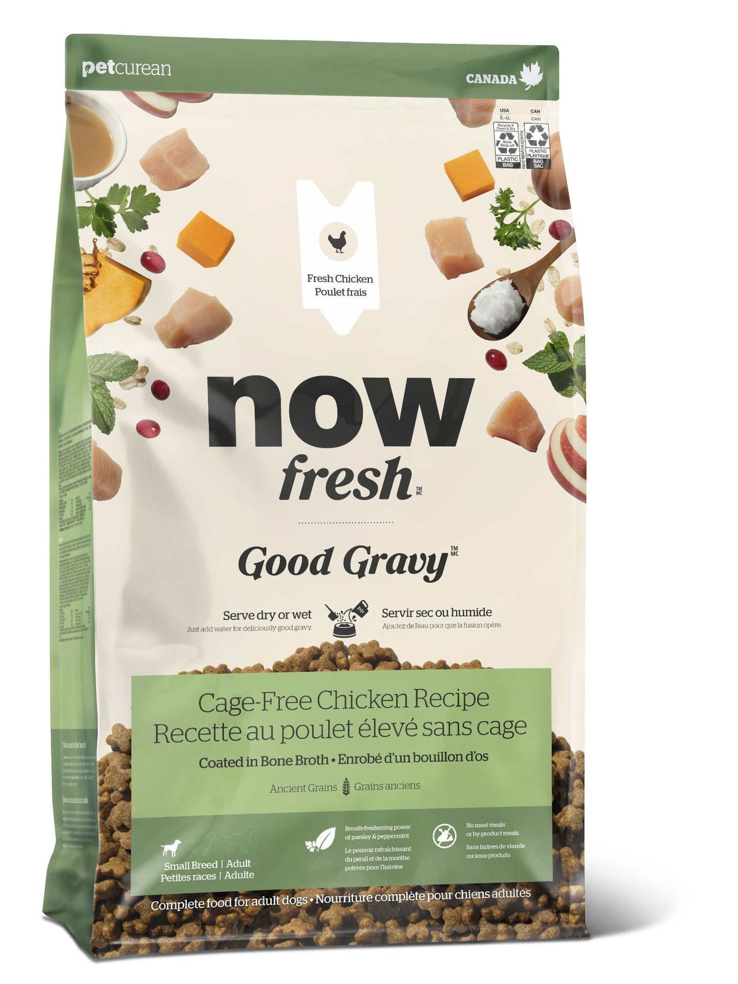 Petcurean Now Fresh Good Gravy Aux Grains Anciens Pour Chien De Petite Race Poulet 12 Lbs