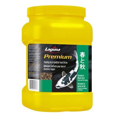 Bâtonnets flottants Premium Laguna à la spiruline et au germe de blé pour koïs et poissons rouges, 300 g (10,5 oz)